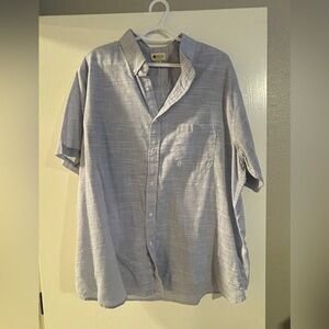 Haggar Blue Casual Button Down Shirt with Short Sleeves